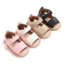 Été Nouvelles Sandales En Cuir En Caoutchouc Fond Anti slip Mode Polyvalent En Cuir De Mode Casual En Plein Air Porter Bébé Sandales