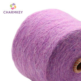 New Fancy Yarn 5.5 Count Color Spinning Medium Ratio Alpaca Hair Mohair Brushed Yarn for Knitting or Woven