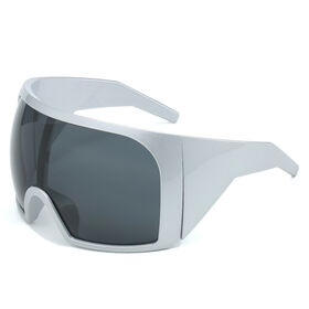 Sunglasses Large-Frame Wrap-Around for Women Men UV400 PC Lenses