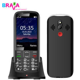 Teléfono Básico Volte 4G Dual SIM para Personas Mayores, Teléfono de Barra de 3.5'' con Fuente Grande para Ancianos