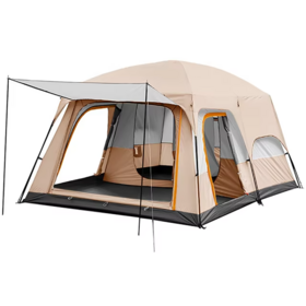 Nova Chegada Barraca Grande de Camping Impermeável para Exterior, Capacidade para 4-6 Pessoas / 8-12 Pessoas, Barraca Portátil de Camada Dupla para Acampamento