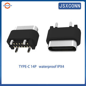 JSXCONN. Typ-C 14-Pin SMT Buchse, H=8.00mm, Wasserdicht. Direktverkauf ab Werk, Qualitätsgarantie.