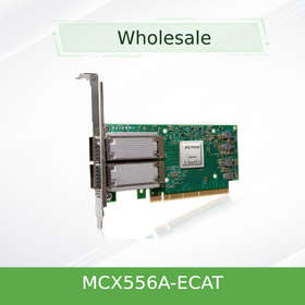 بطاقة شبكة Mellanox MCX556A-ECAT ConnectX-5 ثنائية المنفذ EDR InfiniBand PCIe جديدة تمامًا لمجموعات HPC و AI