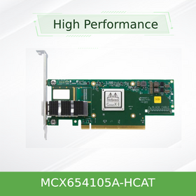 بطاقة شبكة Mellanox MCX654105A-HCAT ثنائية المنفذ InfiniBand PCIe عالية الأداء للحوسبة السحابية للذكاء الاصطناعي HPC