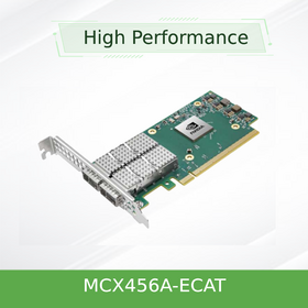 Tarjeta de red Mellanox MCX456A-ECAT de alto rendimiento, PCIe 3.0 x8, doble puerto, para redes de superposición RDMA de baja latencia