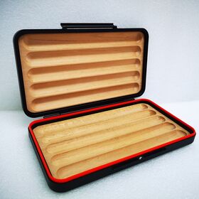 Fabricante de humidores de cadeia de fornecimento vertical - Caixa de humidor de madeira com caixa de humidor de alumínio para viagem - Humidor de viagem - Humidor de cedro