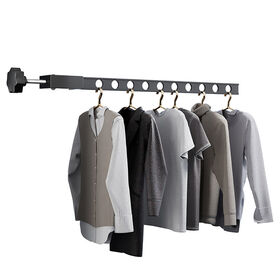 Foldable Wall Mounted Aluminum Clothes Rack for Space-Saving Home Organization