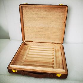 Cedar Humidor with Leather wrapped Manufacturer-Factory Price Portable Humidor Case w/handle-Travel Humidor Box-Leather Humidor