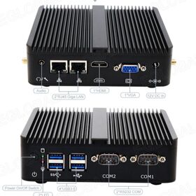 Mini PC Desktop NUC Tanpa Kipas Murah In-tel J5005 Dual Lan 2*Com DDR4 VGA HD 2*USB Win10 Linux IOT Casing Komputer Industri Untuk Kios