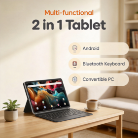 Tablet/Laptop 2 en 1, 8GB RAM + 256GB Laptops con Pantalla Táctil, Lápiz Óptico y Teclado para Empresas