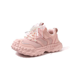 Chaussures tendance pour enfants 2025, baskets pour filles, chaussures de marche en PU SPORT, chaussures décontractées antidérapantes à nœud pour étudiantes, chaussures pour enfants