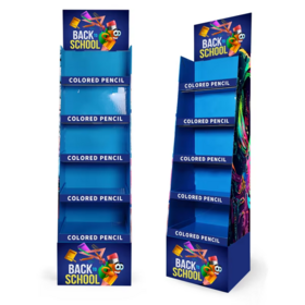 Personalizado promoción al por menor apilable de pie libre punto de venta de la escuela de cartón corrugado Display Stand Rack