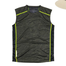 Black Men's Sports Tanks Quick Dry Fitness Running Vests for Male High Quality Short Sleeves Singlets