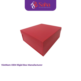 OEM fabrication Vietnam. Boîte-cadeau rigide rouge de luxe pour l'emballage de festival avec la conception fine de carton et de coupe de précision
