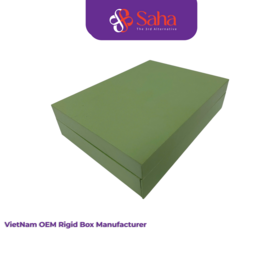 OEM fabrication Vietnam. Emballage élégant de Flip-Top de boîte de papier rigide verte de haute qualité pour des cadeaux, mode et cosmétiques