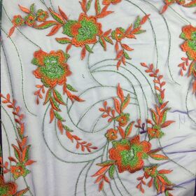 Elegant White Chiffon Mesh Cotton Lace Bridal Gown