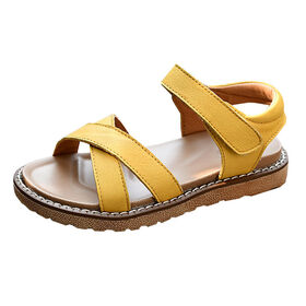 Haute Qualité D'été Véritable Sandales En Cuir pour Filles Princesse Style Soft-Soled Bébé Chaussures Anti-Glissant Boucle Sangle Durable