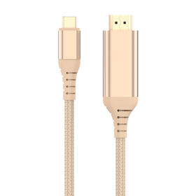 كابل USB-C إلى HDMI بدقة 4K/8K و60 هرتز مضفر من النايلون - كابل من النوع C لتوصيل الهاتف بالتلفزيون/HDTV