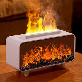 Diffuseur d'Huiles Essentielles à Ultrasons avec Cheminée Simulée et Lumière Colorée pour la Maison - Humidificateur d'Arômes en Promotion