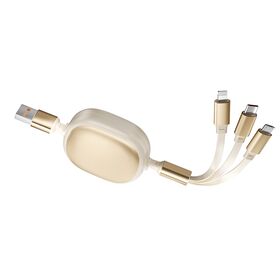 Cable USB Retráctil 3 en 1 de Carga Rápida Light-ing Micro Tipo C - Cable Cargador Múltiple