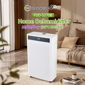 GREENFLY JJPRO 2025 Nuevo Diseño WIFI + Control por Voz 16L 20L con Tanque de Agua Grande de 6.5L Deshumidificador Blanco para el Hogar con Precio de Fábrica