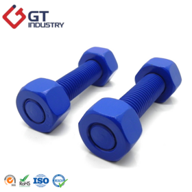 Factory Price ASME B18.31.2 Full Thread Stud Bolts A193 B7 with A194 2H Nuts PTFE Coated Threaded Rods