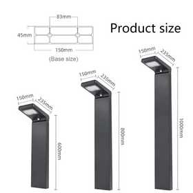 Borne Solaire Étanche IP65 avec Charge de Batterie, Source LED pour Décoration Extérieure de Pelouse, Jardin, Parc, Route, Éclairage Paysager Solaire Extérieur
