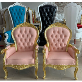 Customized king chairs/princess chairs, high-back chairs, and solid wood carved foyer decorations for the lobby hotel