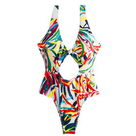 Custom Hawaiian Style One Piece Swimsuit for Women Sexy Sleeveless Summer Monokinis Colorful One Piece Bathing Suit Beachwear