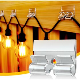 Hooks for Outdoor String Lights Clips Heavy Duty Light Hook Outside Cord Holders for Hanging Christmas Lighting Sticky Clips