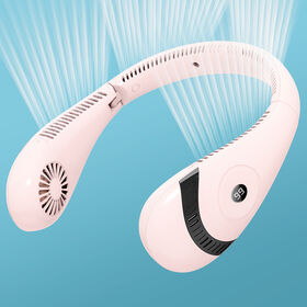Portable neck hanging fan with three speed adjustable charging 4000mAh suitable for outdoor sports and office support OEM