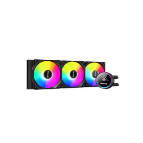 Huntkey High Performance CPU Liquid Cooler with ARGB PWM Fan Real-time Visual Intelligent Digital Display Support I-ntel and AMD