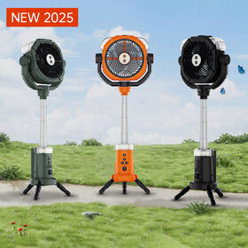 Rechargeable Camping Misting Fan, Quiet Operation 3 Spray Modes 4-Timer Portable Cooling Fan for Outdoor Activities