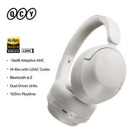 Auriculares de Audio de Alta Resolución con 7 Micrófonos y ANC Adaptativo de -56dB, Bluetooth 6.0, Doble Driver y 102 Horas de Reproducción, Certificación CE