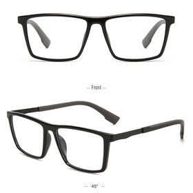Gafas de moda de forma rectangular de plástico para hombres, armazones ópticos al por mayor con bisagra de resorte