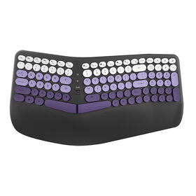 Ergonomische Wave Design Tastatur Kabellose Tastatur mit Handgelenkstütze Ideal für Windows PC, Home, Office und College