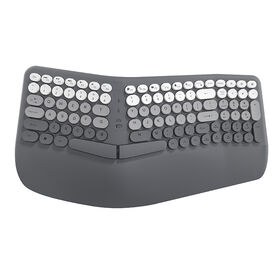 Clavier Ergonomique Sans Fil Divisé avec Repose-Poignets, Chargement USB-C, Frappe Naturelle, Compatible Windows, Mac