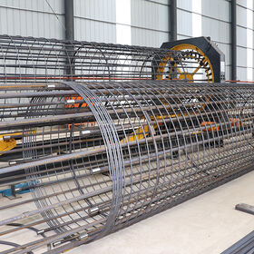 Automatic Reinforcing Square Steel Pile Cage Making Machine With Rebar Welding Machine