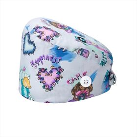 Reusable Cotton Scrub Caps with Button and Sweat Absorbing Band