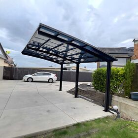 Cochera de aluminio de fábrica directa 5.5x6M, toldo impermeable para exteriores para 2 coches, garajes portátiles y marquesinas de bricolaje