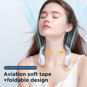 2025 New Arrivals Wearable Neck Fan for Outdoor,new Design Rechargeable Usb Portable Cooling Neck Fan