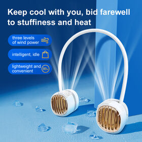 Factory Wholesale Portable Electric Neck Cooling Wireless USB Rechargeable Neck Fan Tight Around Neck