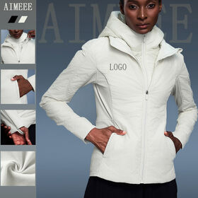 Veste Femme Hiver En Velours Côtelé - Coupe Ample, Col Montant, Fermeture éclair - Doudoune Courte épaisse Décontractée - Couleur Unie - 9