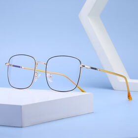 Superleichte, elastische, modische, schlichte, quadratische Unisex-Brille aus Edelstahl, luxuriöse Designer-Brille mit Blaulichtfilter