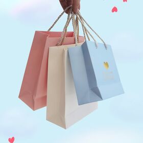 Sacs de shopping en papier cartonné blanc personnalisés pour la vente au détail, sacs estampillés avec de petits cœurs dorés, sacs d'emballage, sacs à main