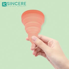 OEM ODM Private Label Service Kundenspezifischer, farbenfroher, weicher, wiederverwendbarer Menstruationsbecher für Damen