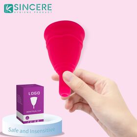 Anpassbares, wiederverwendbares Menstruationstassen-Set aus 100 % medizinischem Silikon, ISO13485 CE-geprüft, für Frauen