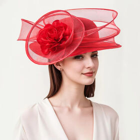 Chapeau Derby Kōkin New York - Large Bord, Paille, Décoré D'un Nœud, Marron, Taille Unique, Neuf