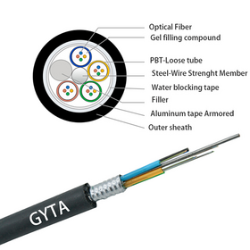 GYTA Fiber Optic Cable -Armored Fiber Optic Cable, Single Mode Armored Fiber Optic Cable 4/6/8/12/24/48/60/72/96/144/288 cores
