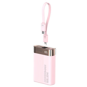 KONFULON Nuevo Power Bank de 10000mAh con Carga Rápida de 20W, Cable Incorporado y Cable Desmontable Bidireccional que Admite Carga Bidireccional